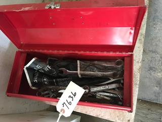 Selling Off- Site -  Red Tool Box w/Misc. Wrenches & 11 Piece Wrench Set.  Location - 527 North 200 East, Raymond, AB -  For Further Information Please Call Chris 403-308-1161.