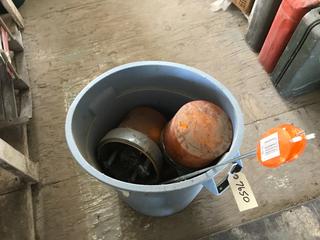 Selling Off- Site -  Garbage Can & (3) Vintage Warning Beacons.  Location - 527 North 200 East, Raymond, AB -  For Further Information Please Call Chris 403-308-1161.