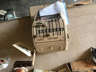 Selling Off- Site -  Vintage Check Printer.  Location - 527 North 200 East, Raymond, AB -  For Further Information Please Call Chris 403-308-1161.