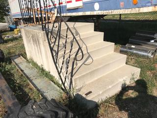 Selling Off- Site -  Concrete 5 Step Stairs 48"x105" .  Location - 527 North 200 East, Raymond, AB -  For Further Information Please Call Chris 403-308-1161.
