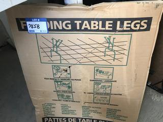 Selling Off- Site -  Folding Table Legs In Box.  Location - 527 North 200 East, Raymond, AB -  For Further Information Please Call Chris 403-308-1161.