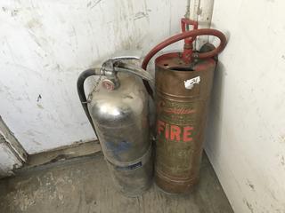 Selling Off- Site -  (2) Antique Fire Extinguishers.  Location - 527 North 200 East, Raymond, AB -  For Further Information Please Call Chris 403-308-1161.