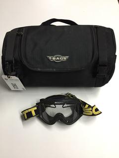 T-Bag Motorcycle Saddle Roll Bag & Pair of Scott Goggles.