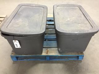 (2) Bins of Assorted Gauges, Fittings, Valves, Calibration Equipment, Disks, Etc.