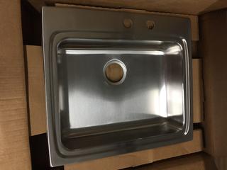Elkay Lustertone Top Mount Single Stainless Steel Sink, 25"x 22"x 6".