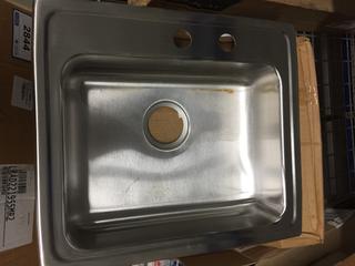 Elkay Lustertone Top Mount Single Stainless Steel Sink, 22"x 19.5"x 6"