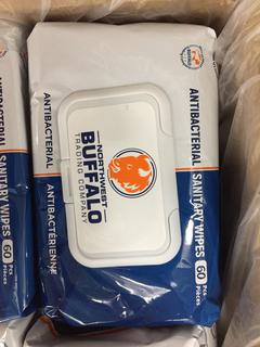 (1) Box of 36 Bags of Northwest Buffalo Trading Company Individual Packages of Sanitary Wipes.