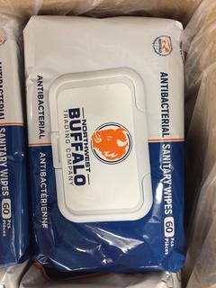 (1) Box of 36 Bags of Northwest Buffalo Trading Company Individual Packages of Sanitary Wipes.