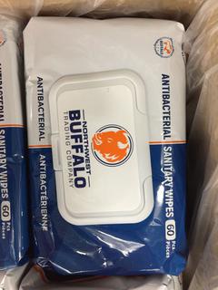 (1) Box of 36 Bags of Northwest Buffalo Trading Company Individual Packages of Sanitary Wipes.