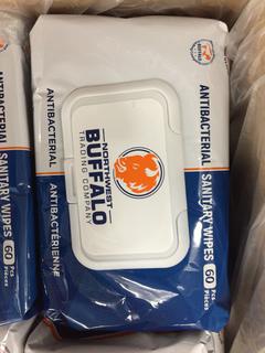 (1) Box of 36 Bags of Northwest Buffalo Trading Company Individual Packages of Sanitary Wipes.