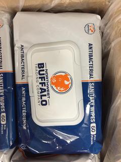 (1) Box of 36 Bags of Northwest Buffalo Trading Company Individual Packages of Sanitary Wipes.