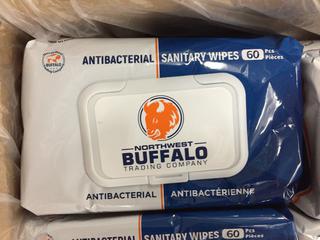 (1) Box of 36 Bags of Northwest Buffalo Trading Company Individual Packages of Sanitary Wipes.