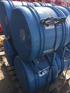(2) Sure Flame Model# FN20 Blue Construction Fans.