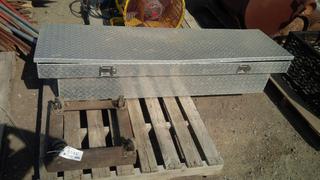 Diamond Plated Tool Box 21" x 71" x 13 1/2" & Small Rolling Dolly.
