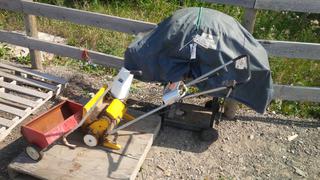 Propane Bbq (Grill 19" x 14"), Fertilizer Spreader & 15" Electric Snowblower.