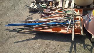 Rakes, Shovels, Scrapers & Broom.