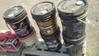 (2) 20L Pails of Gear Oil, (1) 20L Pail of Transmission Fluid & (3) 20L Pails of 10W Heavy Duty Engine Oil.
