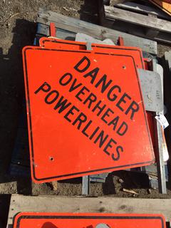 Pallet of Traffic Signs (Overhead Power Lines).