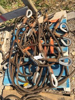 Quantity of 7/8" Steel Cable Slings.