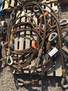 Quantity of 7/8" Steel Cable Slings.