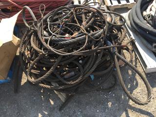 Pallet of Steel Cable Slings 1/2", 3/4", 1 1/4".