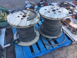 (2) Reels of Double Lot of Welding Cable.