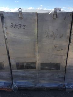 (2) Stainless Steel Boiler Cabinets from Vac Truck 30" x 24" x 62 1/2".