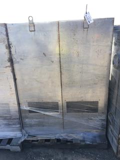 (2) Stainless Steel Boiler Cabinets from Vac Truck 30" x 24" x 62 1/2".