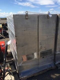 (2) Stainless Steel Boiler Cabinets from Vac Truck 30" x 24" x 62 1/2".
