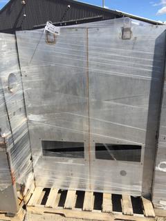 (2) Stainless Steel Boiler Cabinets from Vac Truck 30" x 24" x 62 1/2".