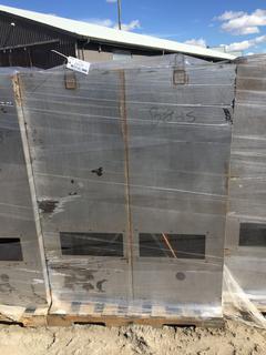 (2) Stainless Steel Boiler Cabinets from Vac Truck 30" x 24" x 62 1/2".