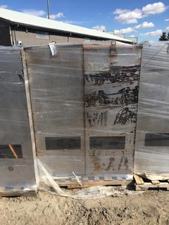 (2) Stainless Steel Boiler Cabinets from Vac Truck 30" x 24" x 62 1/2".