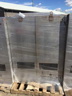 (2) Stainless Steel Boiler Cabinets from Vac Truck 30" x 24" x 62 1/2".