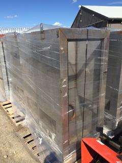 (2) Stainless Steel Boiler Cabinets from Vac Truck 30" x 24" x 62 1/2".