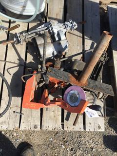 Grinding Wheel Attachment and (2) Sweeper Axles.