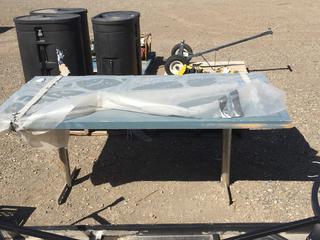 Steel/Wood Table 36" x 71" x 29"H.