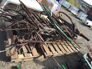 Pallet of Wagon Parts, Frame, Axles/Yolks.
