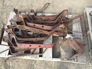 Pallet of Old Wagon Wheel Parts.