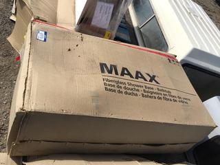 Maax Fiberglass Shower Base - Bathtub White, Shower 59 7/8" x 30" x 20 1/8". *Paint Chipped*