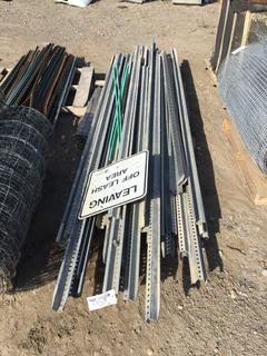 Quantity of 10' Metal Posts for Signs & Rebar.