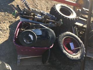 Pallet of Quad Tires & 4x4 Quad in Pieces for Buggy.
