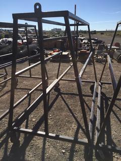 Custom Made Steel Shelving on Castors for Hanging Tools  4'W x 8'L x 6'H.