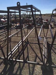 Custom Made Steel Shelving on Castors for Hanging Tools  4'W x 8'L x 6'H.