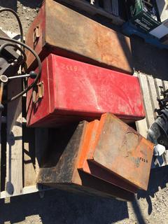 (2) Red Tool Boxes 12" x 14" x 26" w/ Sockets, Bolts, Screws & Orange Tray Bolt Bins.