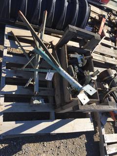 (2) Pipe Stands & Box of Castor Wheels.