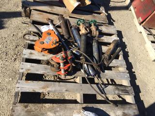 (2) 1 Ton Trolleys, Grease Guns & Valves.