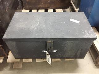 Powerfist Metal Box c/w Assorted Handles, Hinges, Etc.
