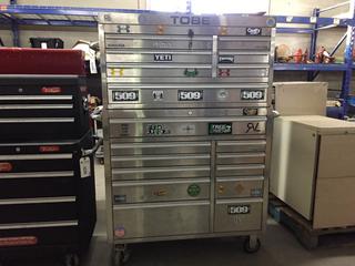 Tobe 41" Metal Tool Box w/ Rolling Cabinet 18", Easy Glide & Key Lock.