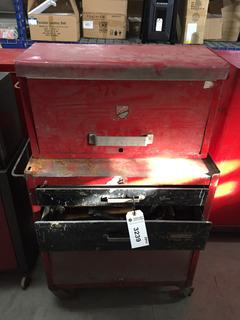 Beach 26.5" Chest w/ Drop Front & Craftsman 17" Rolling Cabinet c/w Tools.