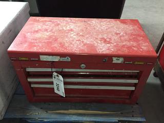 Russell Top Box Metal Tool Box, 22"x 12" c/w Tools.